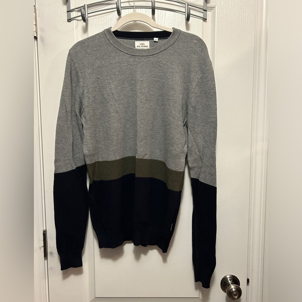 Ben Sherman Men’s Medium‎ Crewneck Colorblock Sweater classic preppy